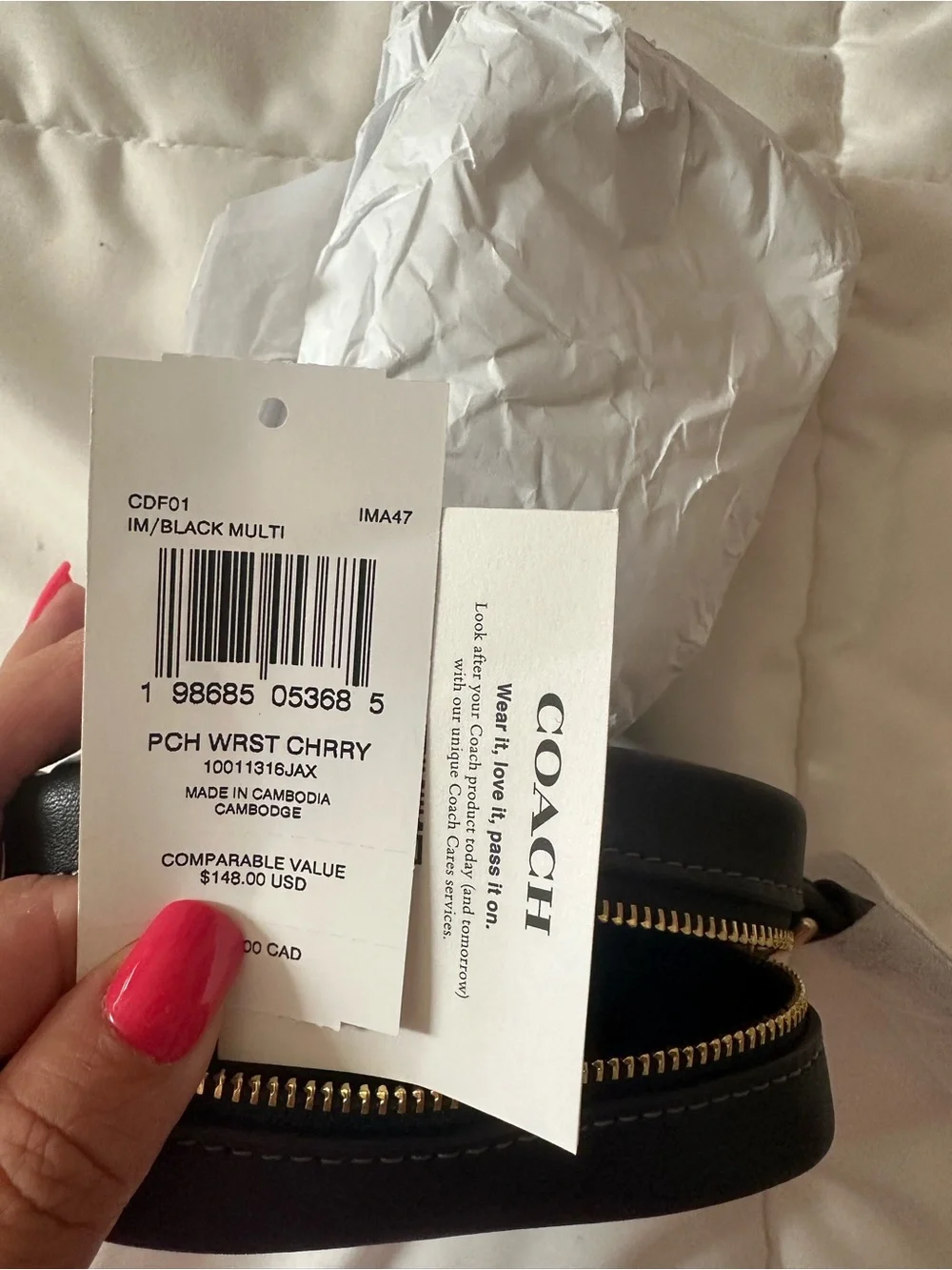 Coach leather wristlet